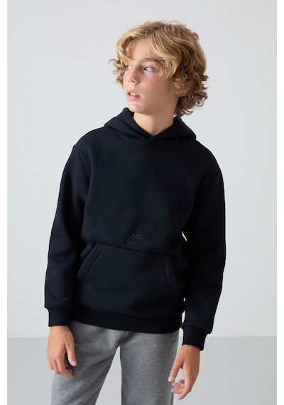 Tommylife Tommy Life Lacivert Pamuklu Kalın İçi Tüylü Yumuşak Dokulu Standart Fit Baskılı Erkek Çocuk Sweatshirt - 11215 Lacivert