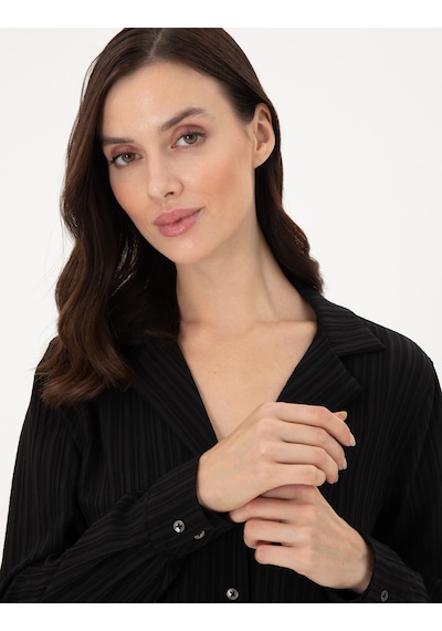 Pierre Cardin Kadın Siyah Gömlek Desenli 50296179-vr046 Siyah