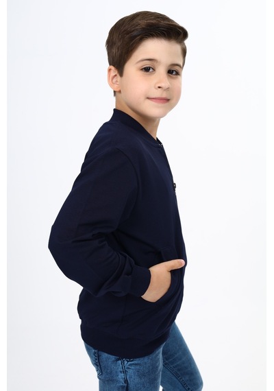 Toontoy Kids Toontoy Erkek Çocuk Kolej Yaka Fermuarlı Cepli Nakış Baskılı Örme Hırka - 2 İplik Lacivert Toontoy Kids Toontoy Erkek Çocuk Kolej Yaka Fermuarlı Cepli Nakış Baskılı Örme Hırka - 2 İplik Lacivert