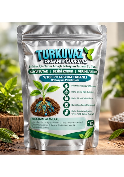 Turkuvaz Organik Toprak Altı Su Tutucu Polimer Potasyum Tabanlı 1 kg