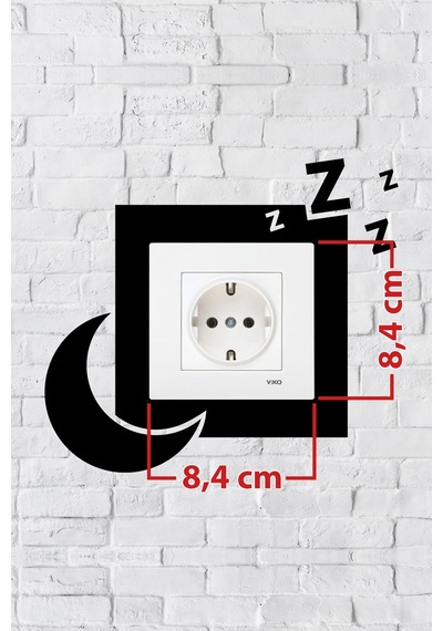 Uyku Ve Gece Tasarım Priz Çerçevesi İç Ölçü 8,4x8,4 Cm Dekoratif Priz - Anahtar Çerçevesi