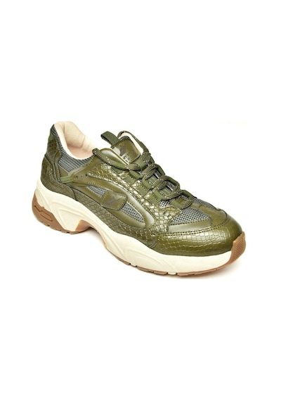 Fox Shoes U312414209 Yeşil Kalın Tabanlı Spor Ayakkabı Sneakers Yeşil-suni Deri Yeşil