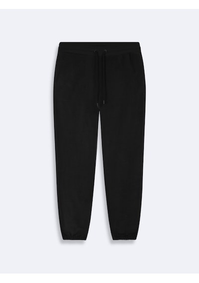 LTB Regular Fit Beli Bağlamalı Polar Siyah Eşofman