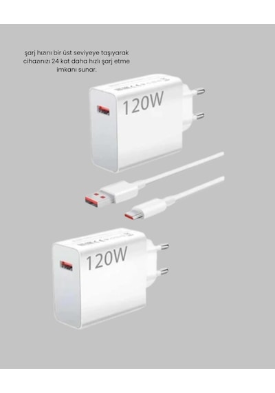 120w Usb-c Şarj Adaptörü Süper Hızlı Şarj Güç Kaynağı Seti Belirtilmemiş