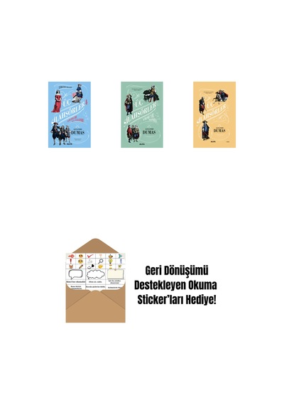 Üç Silahşörler 4 - Louise De La Valliere + Üç Silahşörler Yirmi Yıl Sonra Ciltli + Üç Silahşörler Ciltli + Okuma Sticker'ları