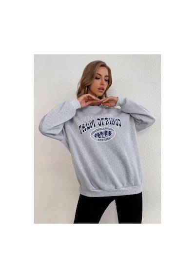 Blackjack Giyim Blackjackgiyim Gri Palm Springs Oversize Sweatshirt Gri