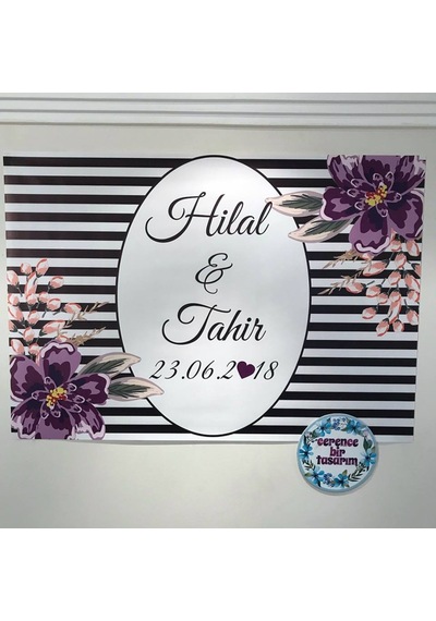 Jetdijitalbaskı Söz Nişan Düğün için Kişiye Özel Branda Afiş Arka Fon (259148298)
