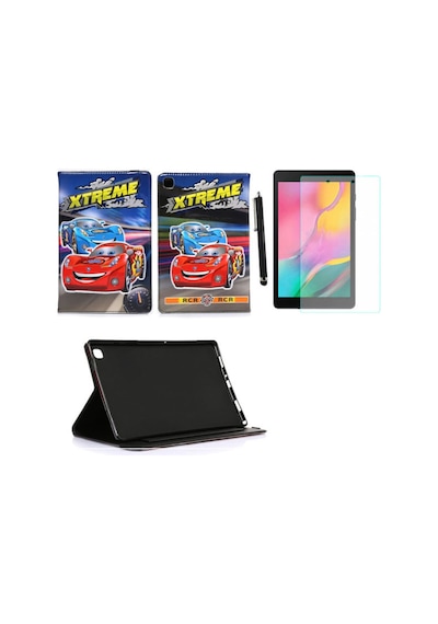 Samsung Galaxy Tab A 10.1 2019 Sm T510 T515 T517 Kılıf Kabartma Resimli Kılıf+ Ekran Koruyucu+ Kalem