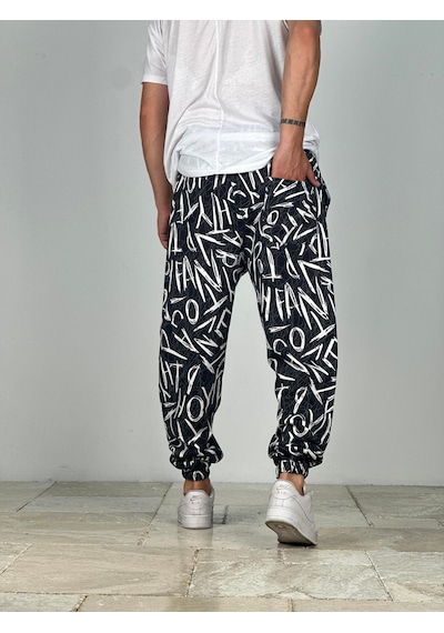 Cocopelli Siyah Beyaz Grafiti Desenli Jogger Coc1974 Siyah