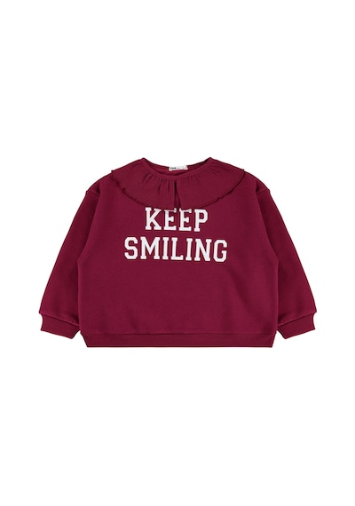 Civil Girls Kaşkorse Yakalı 6-9 Yaş Sweatshirt - Bordo