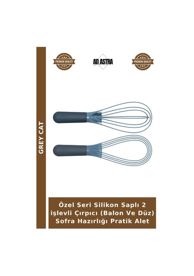 Özel Seri Silikon Saplı 2 İşlevli Çırpıcı Balon Ve Düz Sofra Hazırlığı Pratik Alet Çok Renkli