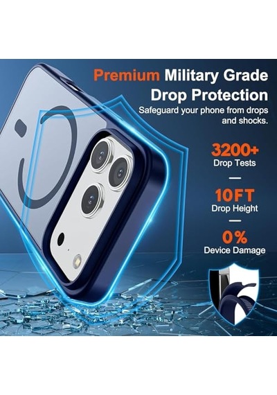 Manyetik 17 Pro Telefon Kılıfı Askeri Düzey Düşme Koruması Güçlü Silikon Kenarlar Ince Yarı Saydam Mat Koruyu Diğer