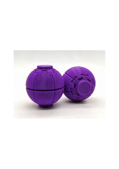 Alvera Press Küresi 3d Baskı Dönüşen Mekanik Fidget Stres Oyuncağı-mor-mor