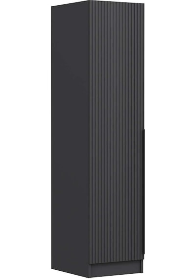 Minar Kale 1 Kapaklı Raflı Dolap Ant - Ant Çizgili Mebran 190cm Antrasit