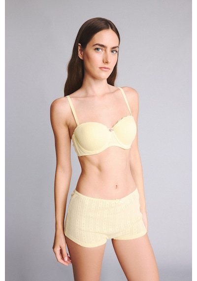 Defacto %100 Pamuk Fitlli Elastik Bel Fiyonk Detaylı Sarı Boxer H3650ax26spyl83 Sarı-yl83