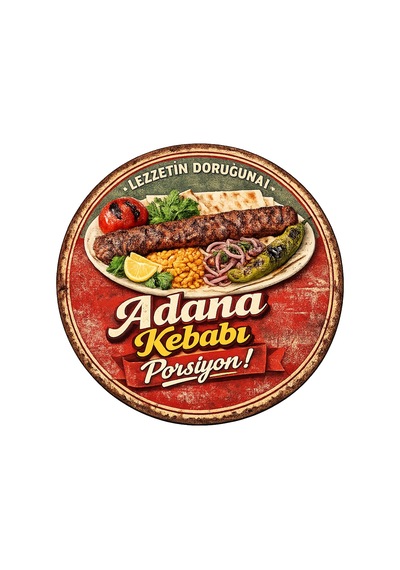 Mayeka Adana Kebabı Porsiyon Temalı Kebapçılar Restoranlar Lokantalar İçin Ahşap Duvar Kapı Dekoratif Süs 11