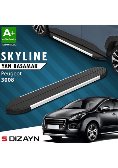 S-dizayn Peugeot 3008 Skyline Aluminyum Yan Basamak 183 Cm 2009-2013 A+ Kalite