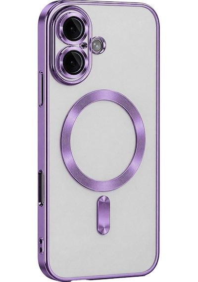 Apple Uyumlu iPhone 16 Uyumlu Kılıf Kross Magneticsafe Kapak - Mor