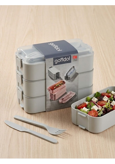 Gondol Lunch Box Saklama Kabı Gri