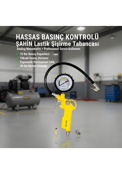 Sahın Sht-021 Hava Saatli Lastik Şişirme Tabancası 0-220 Psı