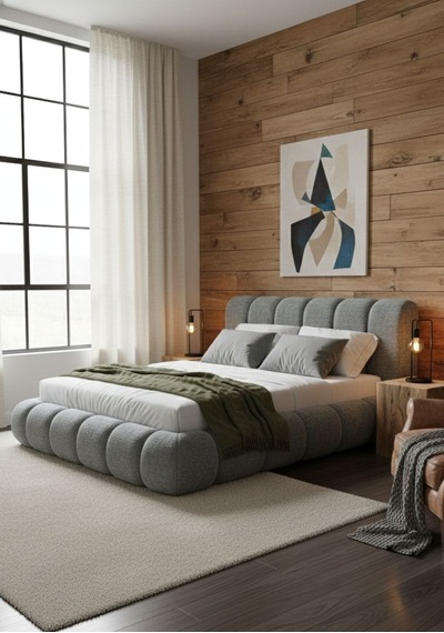 Most Piatto Premium Bazalı Karyola Antrasit Bukle Kumaş 180x200 Cm. Yatak İçindir Evinize Teslim 180 x 200 CM