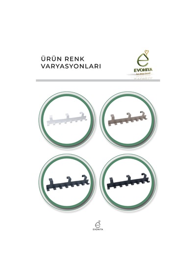 Kapı Arkası Askılık 8'li Askı Aparatı Banyo Havlu Askısı Düzenleyici Organizer 3'lü Set Çok Renkli