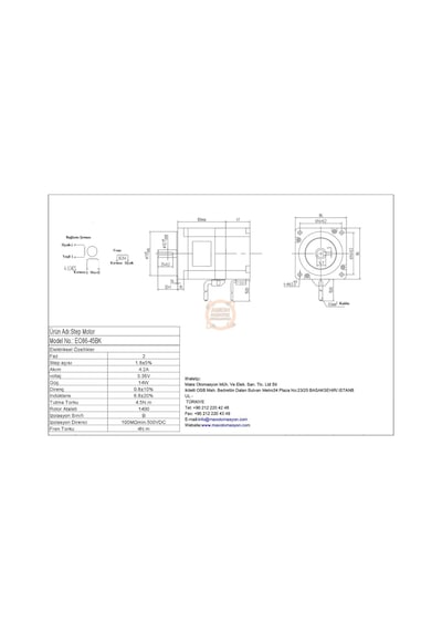 Frenli Step Motor 4.5 Nm Eo86-45bk Nema34 12.7 Mm Mil Jkon-tek