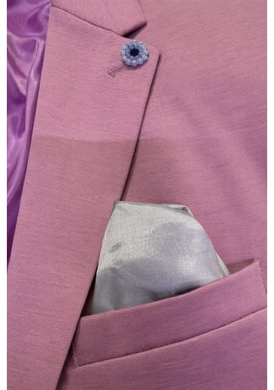 Plus Scorpion Erkek Pamuklu Penye Likralı Tek Düğmeli Çift Yırtmaçlı Blazer Ceket Pembe
