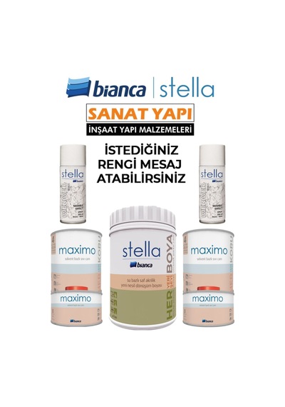 Stella Set Boya Beyaz + 2 Mermer Efekti + 2 Maximo Parlak Diğer