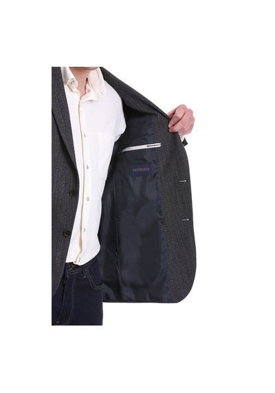 Hatemoğlu Lacivert Slim Fit Mono Yaka Klasik Ceket
