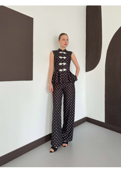 Verymoda Puantiyeli Pantolon D3075 Siyah