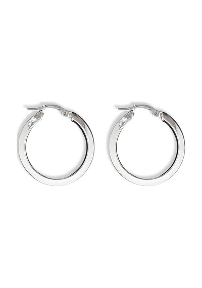 Oya Silver Yarım Ay Gümüş Kadın Halka Küpe Model 2 - 2.5x2.5cm