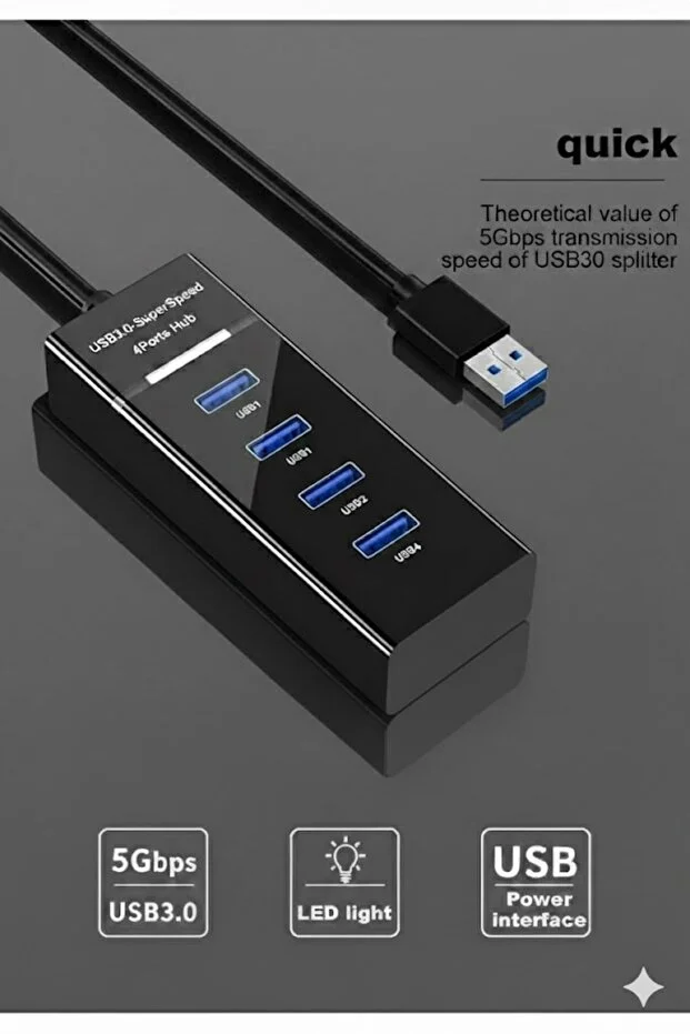 4 Port Usb 3.0 Hub Çoğaltıcı Çoklayıcı Swıtch Hızlı Usb Çoklama Dişi Splitter Laptop Bilgisayar Için