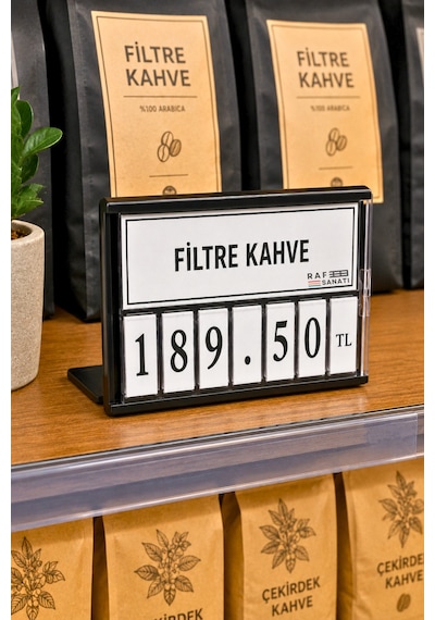 5 Adet - Fiyat Kasetlik Manav Kasap Şarküteri Etiketi Rakamlı Fiyatlık Ayaklı Küçük Boy 77x62 Mm Siyah