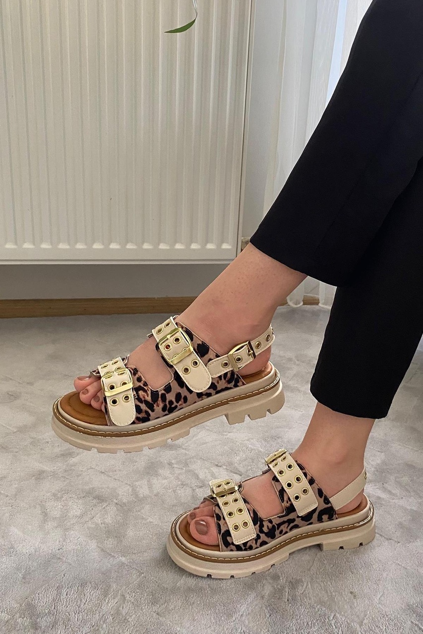 Asmi Shoes Kadın Simya Bej Leopar Çift Bantlı Kapsül Detaylı Kalın Taban Ortopedik Sandalet Bej Leopar Bej Asmi Shoes Kadın Simya Bej Leopar Çift Bantlı Kapsül Detaylı Kalın Taban Ortopedik Sandalet Bej Leopar Bej