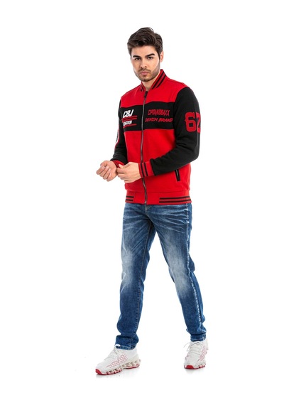 Cipo & Baxx Cl500 Erkek Kaşe Kolej Mont Slim Fit, Düğmeli, Kışlık Şık Tasarım Kırmızı