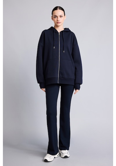 Defacto Pamuklu Oversıze Kapüşonlu Kalın Kumaş Sweatshirt V4233az26aunv241 Lacivert-nv241