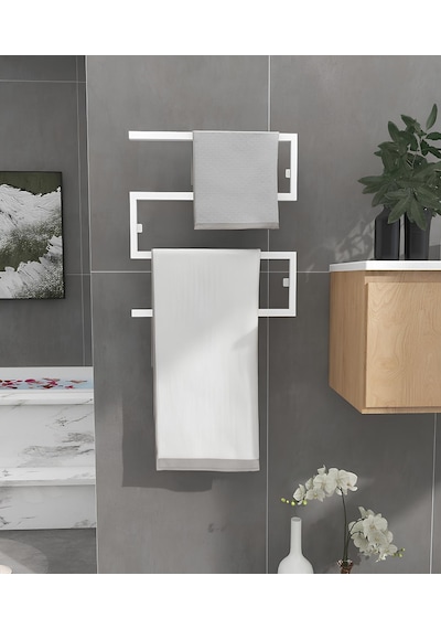 lyla concept Sakura Yılan Dekoratif Havlu Askısı - Beyaz Beyaz