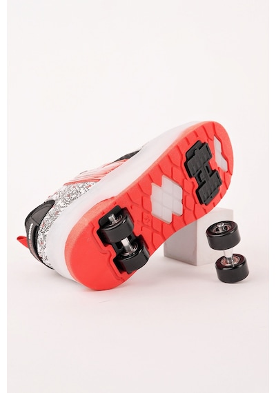 Muggo Flow Çocuk Işıklı Patenli Tekerlekli Sneaker Spor Ayakkabı Siyah - Kırmızı