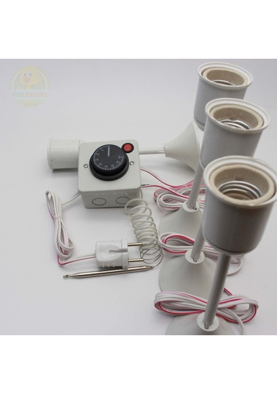 Termostat Kontrollü Düğmeli Yanan 1 Lamba Çıkışlı 3 Uzun Duyu Set