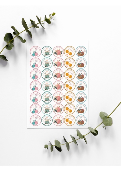 El Emeği Örgü Teşekkür Ederiz Stickers Paketleme Kargo Çıkartma