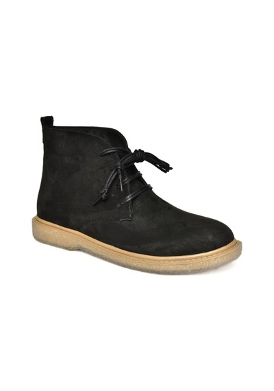 Fox Shoes R374923202 Siyah Süet Alçak Taban Klasik Kadın Bot Siyah