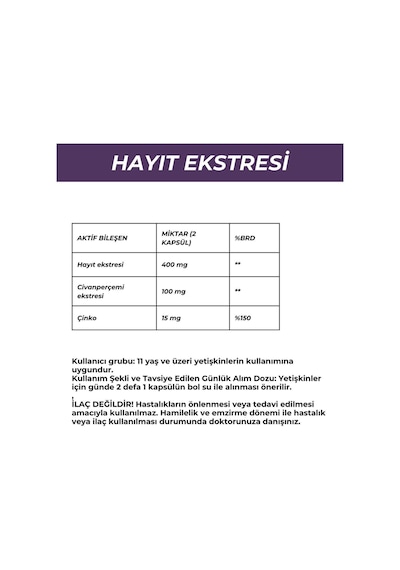 Hayıt Ekstresi 60 Kapsül - Kadınlar İçin Hormonal Denge Pms Ve Destekli