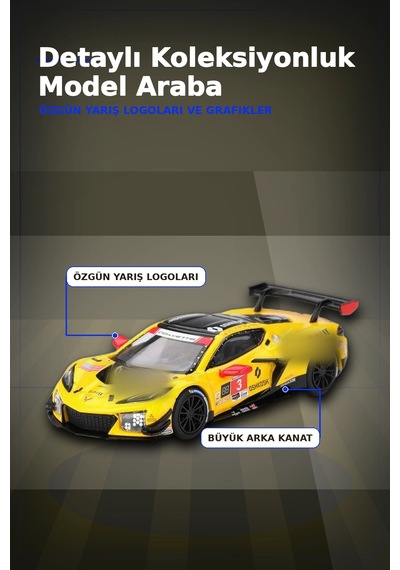 1/64 Chevrolet Corvette Z06 Gt3 Yarış Arabası - 2025 Imsa Daytona Modeli Bx-313376
