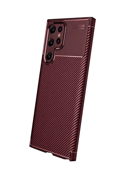 Newface Samsung Uyumlu Galaxy S25 Ultra Kılıf Auto Focus Karbon Kapak - Bordo Evimdeyokyok
