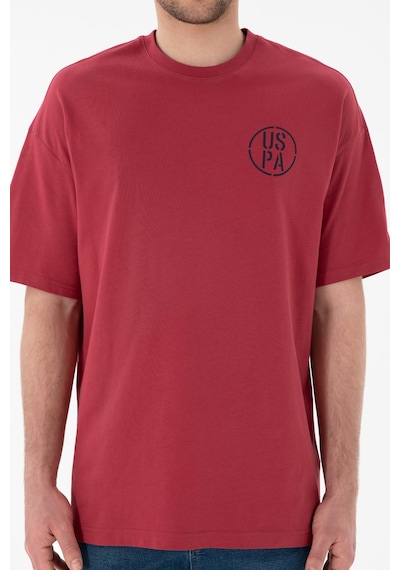 U.S. Polo Assn. Erkek Oversize Fit Bisiklet Yaka Vişne Tişört 50305904-VR223 U.S. Polo Assn. Erkek Oversize Fit Bisiklet Yaka Vişne Tişört 50305904-VR223