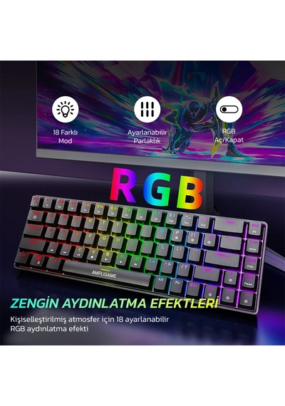 Fifine Ampligame Gk1 Mekanik Klavye