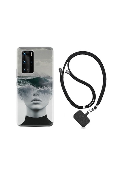 Huawei P40 Pro Kılıf Boyun Askılı Anti Social Social Club 1361