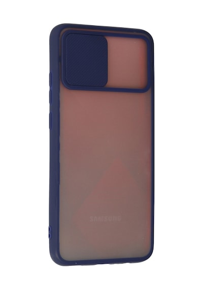 Galaxy  Uyumlu  A03s Kılıf Palm Buzlu Kamera Sürgülü Silikon - Lacivert