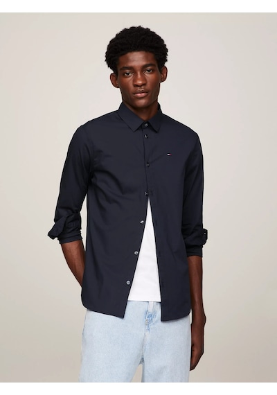 Tommy Hilfiger Tjm Orıgınal Stretch Shırt Casual Shirts Siyah